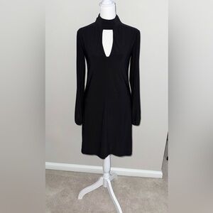 White House Black Market Elegant Black Keyhole Dress EUC